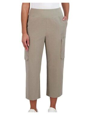 NWT Sage Collective Women's XL Tan Cargo Pants Cropped Inseam 25.5"